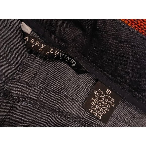 LARRY LEVINE Women's Wide Leg Cropped Stretch Black Jeans Contrast Stitch. Sz 10 - Picture 5 of 8